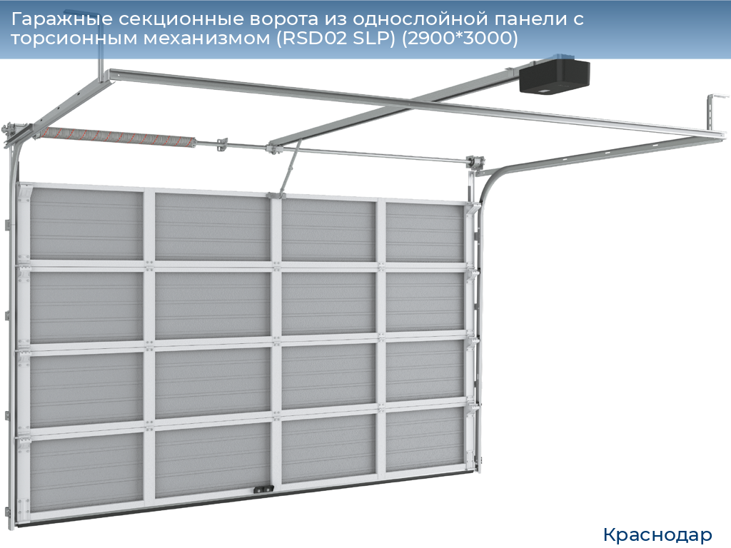 Гаражные секционные ворота из однослойной панели с торсионным механизмом (RSD02 SLP) (2900*3000), https://krasnodar.doorhan.ru