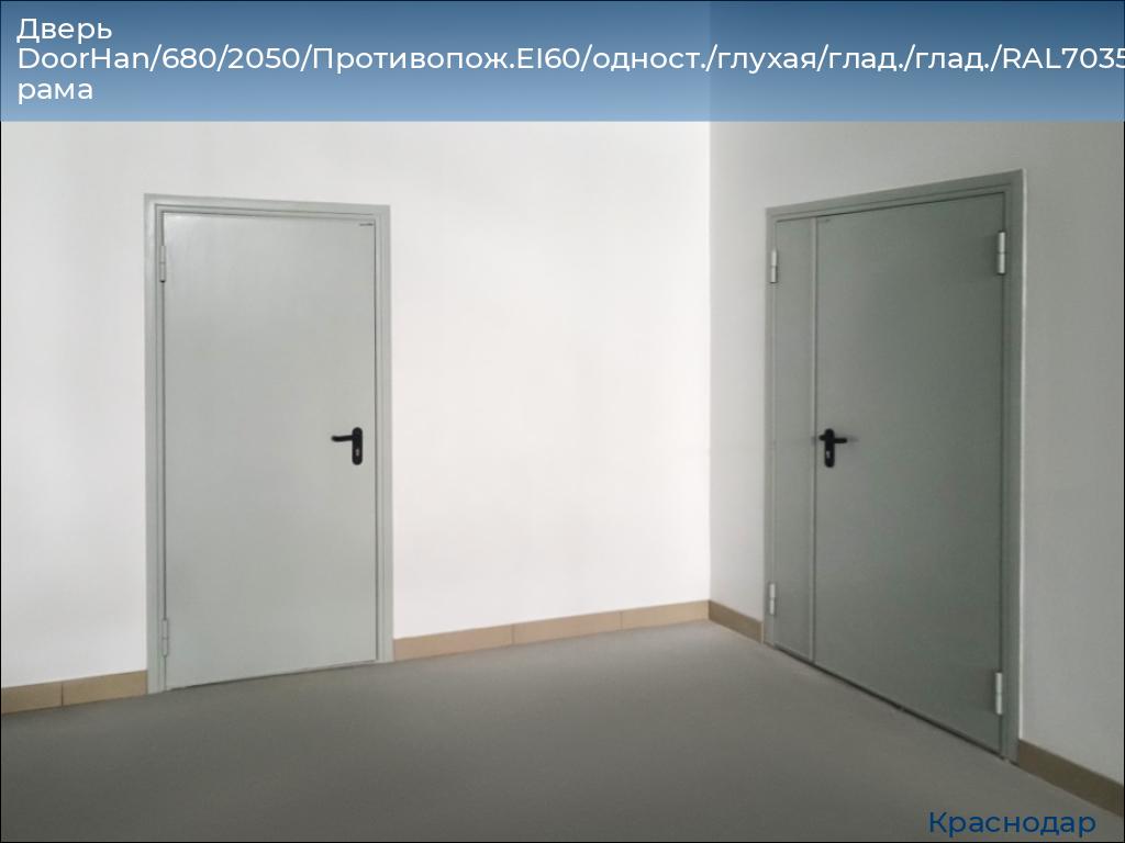 Дверь DoorHan/680/2050/Противопож.EI60/одност./глухая/глад./глад./RAL7035/прав./угл. рама, https://krasnodar.doorhan.ru