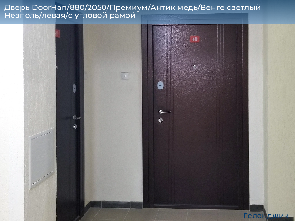 Дверь DoorHan/880/2050/Премиум/Антик медь/Венге светлый Неаполь/левая/с угловой рамой, gelendzhik.doorhan.ru