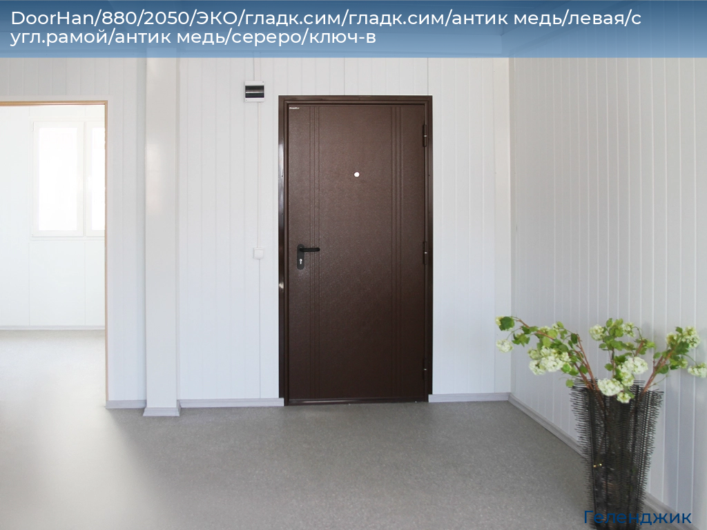 DoorHan/880/2050/ЭКО/гладк.сим/гладк.сим/антик медь/левая/с угл.рамой/антик медь/сереро/ключ-в, gelendzhik.doorhan.ru