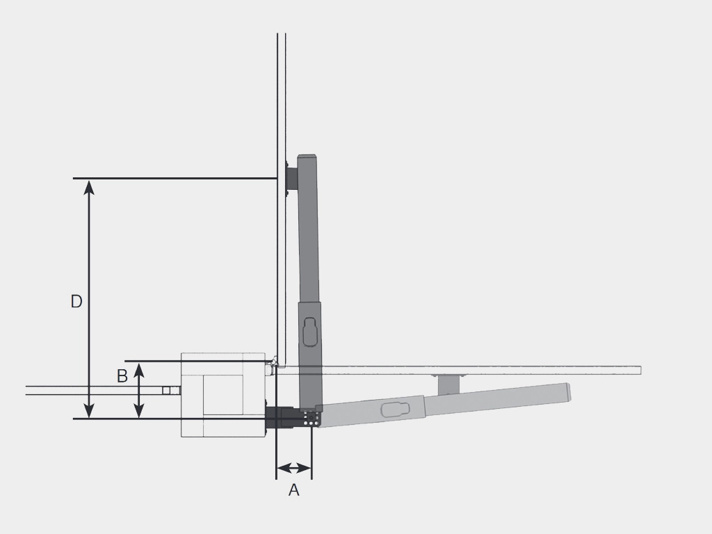 Устaнавливается с помощью кронштейнов на створки ворот с открыванием наружу.